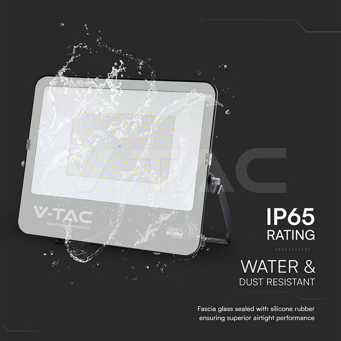 200W (27000Lm) LED-valgusti ilma liikumisandurita, V-TAC, IP65, must, jaheda valge 6500K