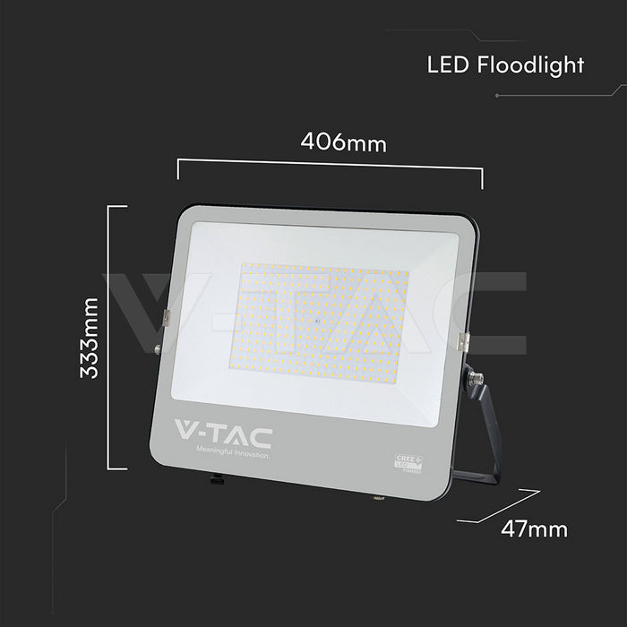 200W (27000Lm) LED-valgusti ilma liikumisandurita, V-TAC, IP65, must, jaheda valge 6500K