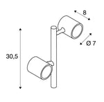 MAX 4.5W GU10 MYRA 2 uz virsmas montējams LED gaismeklis, antracīta, IP44