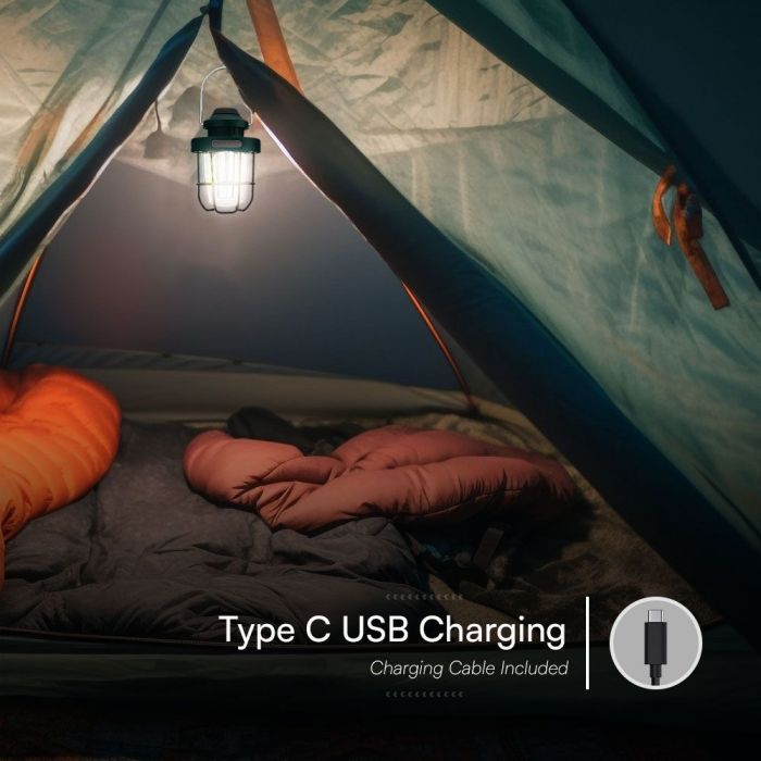 5W(230Lm) LED kempinga lukturis, IP44, zaļš,  147x100x207mm,  2700K+6500K