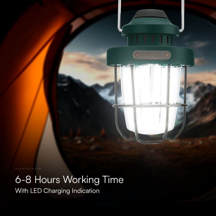 5W(230Lm) LED kempinga lukturis, IP44, zaļš,  147x100x207mm,  2700K+6500K