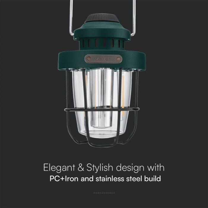 5W(230Lm) LED kempinga lukturis, IP44, zaļš,  147x100x207mm,  2700K+6500K