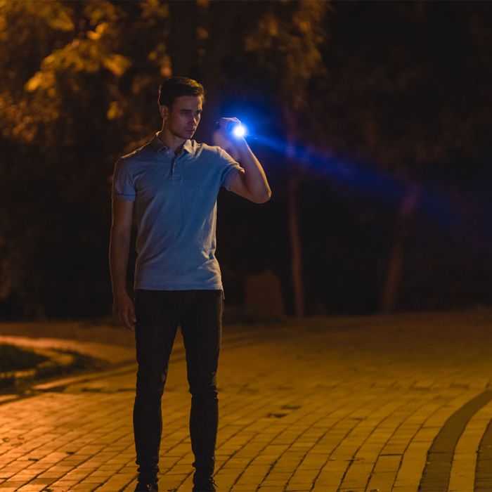 10W(1000Lm) LED lukturis ar C tipa lādētāju, V-TAC, IP54, melns,  35x175x195mm