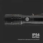 10W(1000Lm) LED lukturis ar C tipa lādētāju, V-TAC, IP54, melns,  35x175x195mm