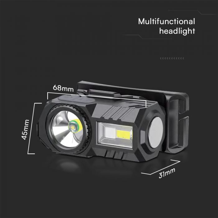 3W LED galvas lukturis, V-TAC, IP43,  68x31x45mm