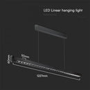 36W(2880Lm) LED lineaarne valgusti, V-TAC SAMSUNG, IP20, must, 3IN1, LIFUD toiteallikas