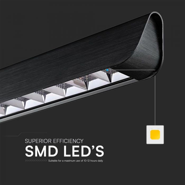 36W(2880Lm) LED lineaarne valgusti, V-TAC SAMSUNG, IP20, must, 3IN1, LIFUD toiteallikas