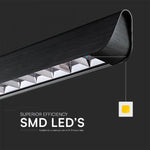 36W(2880Lm) LED linjär armatur, V-TAC SAMSUNG, IP20, svart, 3IN1, LIFUD strömförsörjning