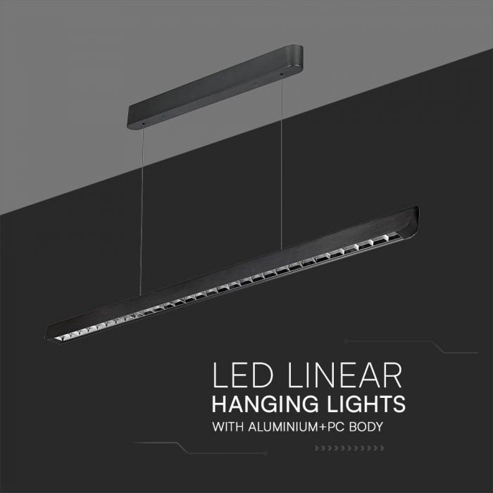 36W(2880Lm) LED lineaarne valgusti, V-TAC SAMSUNG, IP20, must, 3IN1, LIFUD toiteallikas