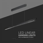 36W(2880Lm) LED linjär armatur, V-TAC SAMSUNG, IP20, svart, 3IN1, LIFUD strömförsörjning