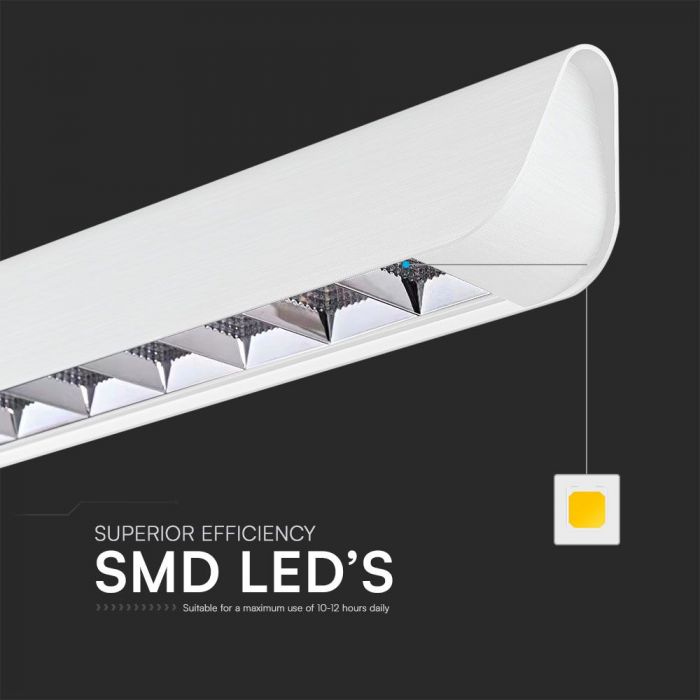 36W(2880Lm) LED linjär armatur, V-TAC SAMSUNG, IP20, vit, 3IN1, LIFUD strömförsörjning