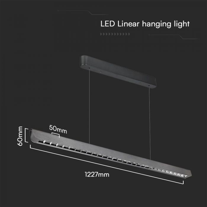 36W(2880Lm) LED lineaarne valgusti, V-TAC SAMSUNG, IP20, hall, 3IN1, LIFUD toiteallikas
