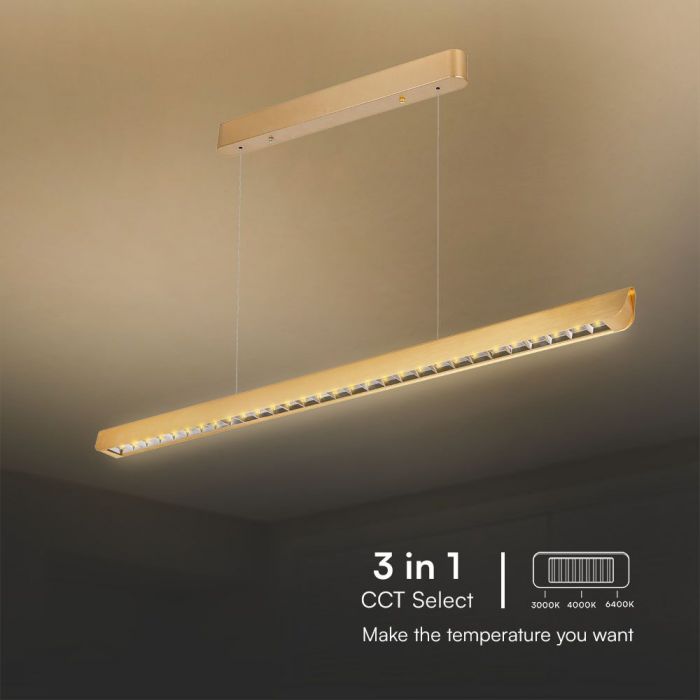 36W(2880Lm) LED lineaarne valgusti, V-TAC SAMSUNG, IP20, kuldne, 3IN1, LIFUD toiteallikas