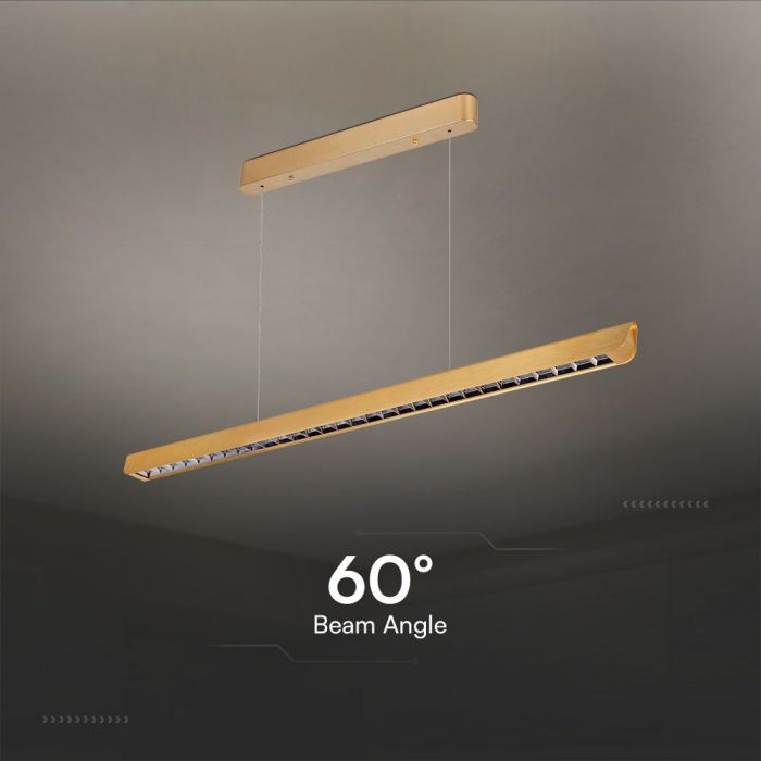 36W(2880Lm) LED lineaarne valgusti, V-TAC SAMSUNG, IP20, kuldne, 3IN1, LIFUD toiteallikas