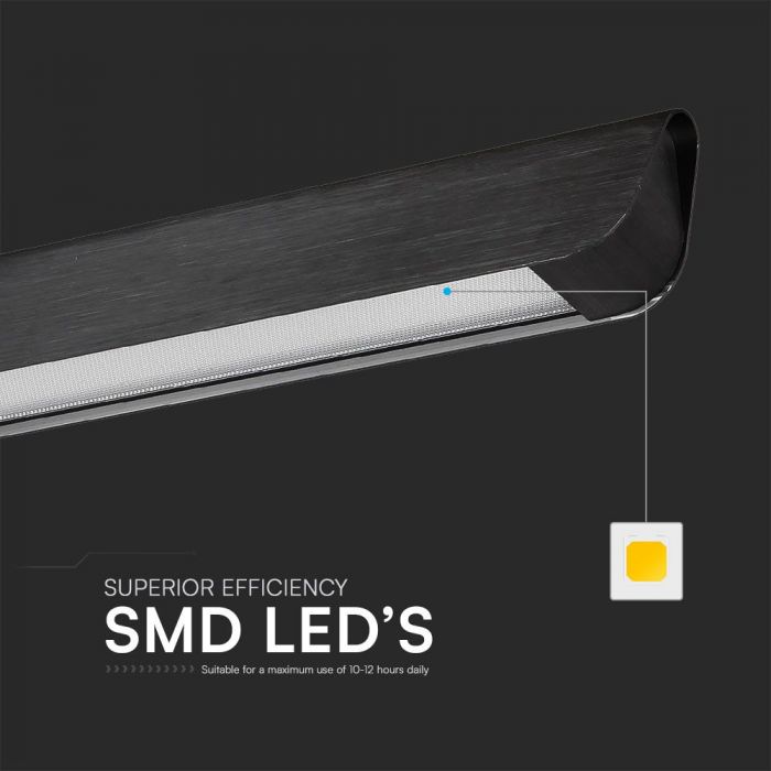 36W(2880Lm) LED lineaarne valgusti, V-TAC SAMSUNG, IP20, must, 3IN1, LIFUD toiteallikas