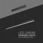 36W(2880Lm) LED lineaarne valgusti, V-TAC SAMSUNG, IP20, must, 3IN1, LIFUD toiteallikas