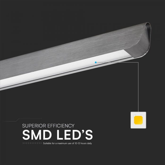 36W(2880Lm) LED iekarams lineārais gaismeklis, V-TAC SAMSUNG, IP20, pelēks, 3IN1,  LIFUD barošanas bloks