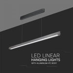 36W(2880Lm) LED lineaarne valgusti, V-TAC SAMSUNG, IP20, hall, 3IN1, LIFUD toiteallikas