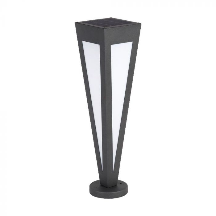 2W LED ytmonterad solcellslampa för trädgård med fjärrkontroll, 63,5 cm, V-TAC, IP65, svart, varmvit 3000K