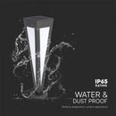 2W LED uz virsmas montējams solārais dārza gaismeklis ar tālvadības pulti, 63.5cm, V-TAC, IP65, melns, silti balta gaisma 3000K