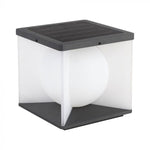 3W LED fasādes solārais gaismeklis ar tālvadības pulti,  205x205x190mm, V-TAC, IP65, melns/balts, silti balta gaisma 3000K