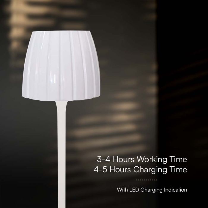 2,7W(110Lm) LED-bordslampa med touchkontroll, V-TAC, IP20, vit, dimbar, 3IN1