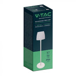 2,7W(110Lm) LED-bordslampa med touchkontroll, V-TAC, IP20, vit, dimbar, 3IN1