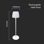 2,7W(110Lm) LED-bordslampa med touchkontroll, V-TAC, IP20, vit, dimbar, 3IN1