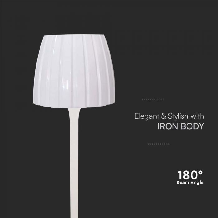 2,7W(110Lm) LED-bordslampa med touchkontroll, V-TAC, IP20, vit, dimbar, 3IN1
