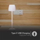 2.7W(110Lm) LED galda lampa ar skārienvadību, V-TAC, IP20, balta, dimmējama, 3IN1