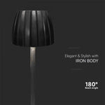 2.7W(110Lm) LED galda lampa ar skārienvadību, V-TAC, IP20, melna, dimmējama, 3IN1