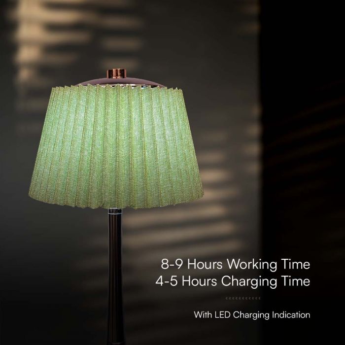 1.5W(40Lm) LED galda lampa ar skārienvadību, V-TAC, IP20, zaļa/hroma, dimmējama, 3IN1