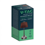 .5W(40Lm) LED galda lampa ar skārienvadību, V-TAC, IP20, brūna/hroma, dimmējama, 3IN1