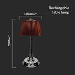 .5W(40Lm) LED galda lampa ar skārienvadību, V-TAC, IP20, brūna/hroma, dimmējama, 3IN1