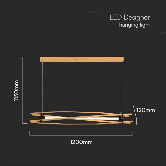 15W(1600Lm) LED lineaarne valgusti, V-TAC, IP20, 1200x120x1150mm, soe valge valgus 3000K
