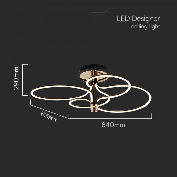 36W(4150Lm) LED disainvalgusti, V-TAC, IP20, must/roheline, 840x600x290mm, soe valge valgus 3000K