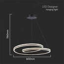40W(4800Lm) LED pendant luminaire, V-TAC, IP20, 600x1160mm, 3IN1