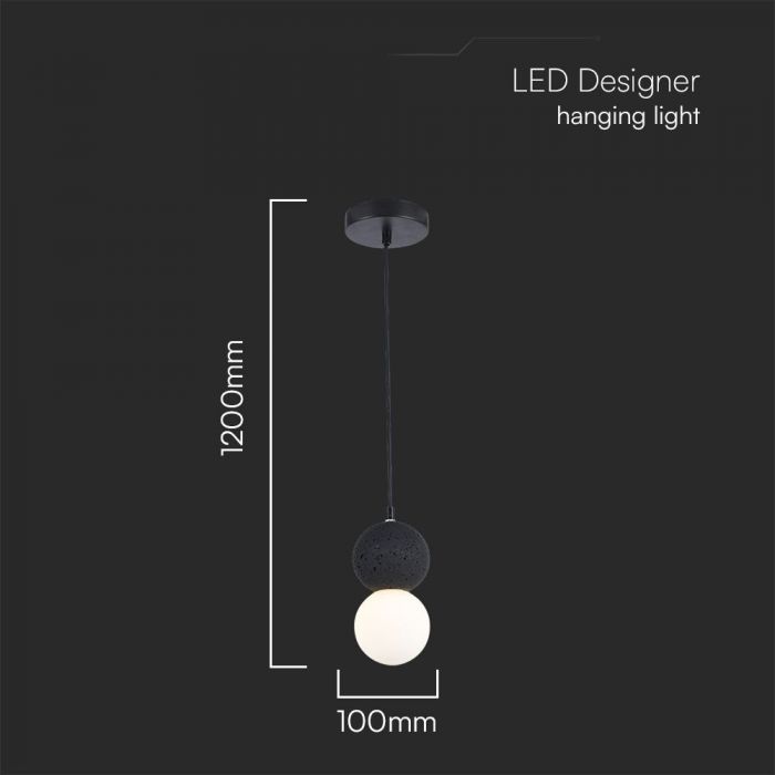 MAX 40W G9 V-TAC design luminaire, IP20, black/white
