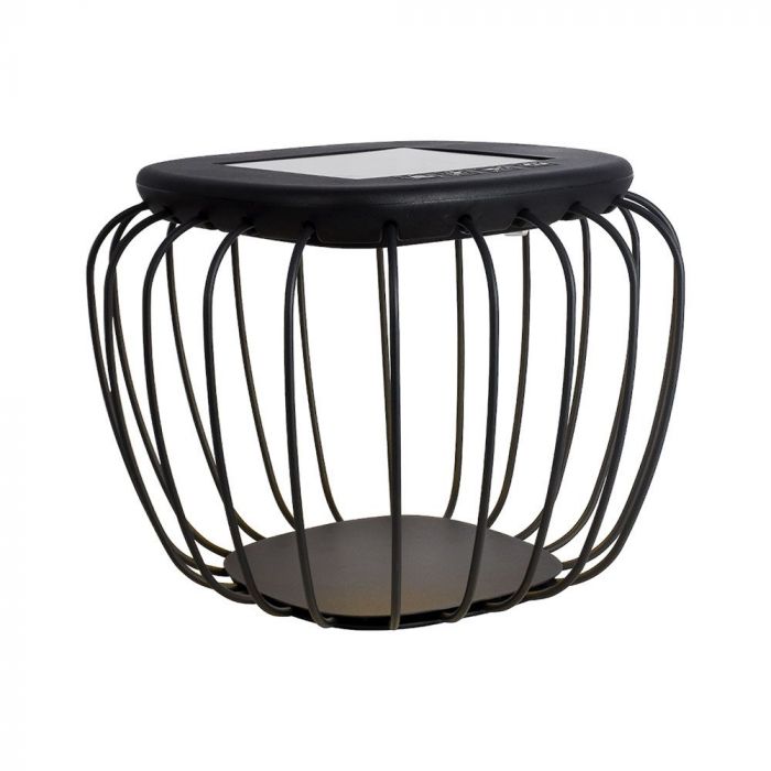 120Lm LED bordslampa med solcellslampa, V-TAC, IP44, svart, 3000K+6000K