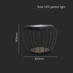 120Lm LED solārā galda lampa, V-TAC, IP44, melna, 3000K+6000K