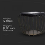 120Lm LED solārā galda lampa, V-TAC, IP44, melna, 3000K+6000K