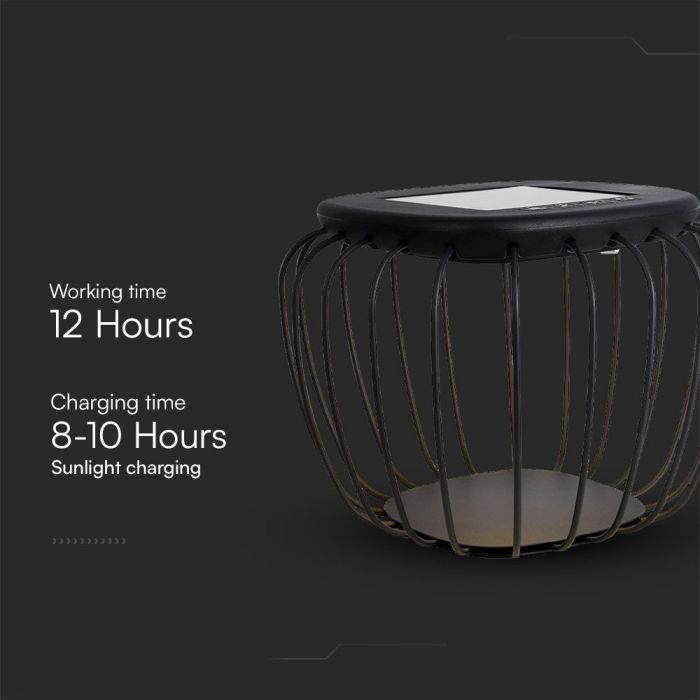 120Lm LED solar table lamp, V-TAC, IP44, grey, 3000K+6000K