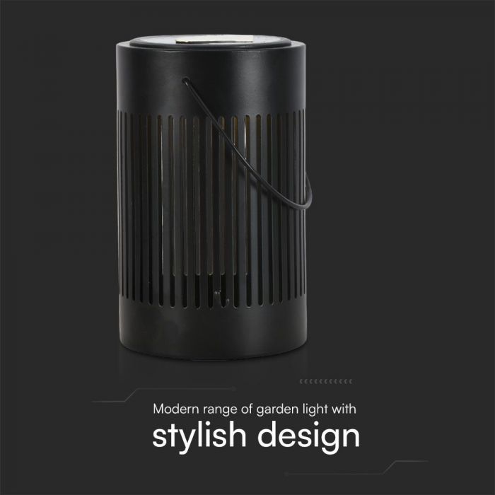 0.5W(21Lm) LED solārā galda lampa, V-TAC, IP20, melna, silti balta gaisma 3000K