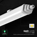18W(2160Lm) LED hermētiskais lineārais gaismeklis, V-TAC VT-12017, CREE SMD, 120Lm/W, IP65, balts, 600x68x59mm, savienojams, 120°, 6 gadu garantija, neitrāli balta gaisma 4000K