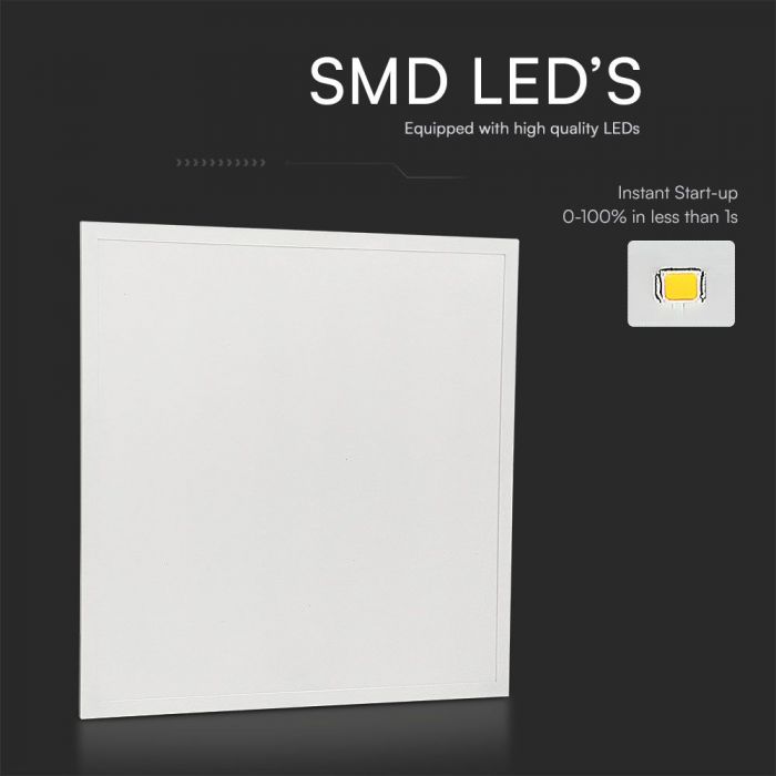 25W (4500Lm) LED-paneel 600x600mm, V-TAC, IP20, neutraalne valge valgus 4000K, tarnitakse koos toiteplokiga.
