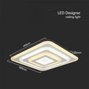 77W(6700Lm) LED design luminaire with remote control, V-TAC, IP20, white, 495x495x55mm, dimmable, 3IN1