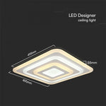 77W(6700Lm) LED-designarmatur med fjärrkontroll, V-TAC, IP20, vit, 495x495x55mm, dimbar, 3IN1