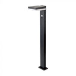 5,5W (220Lm) LED vertikal solcellsarmatur för trädgård med PIR-sensor, V-TAC, IP54, svart, varmvitt ljus 3000K