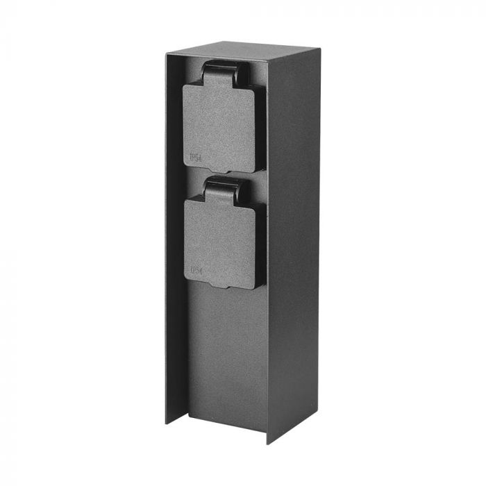 V-TAC roostevabast terasest jaotur, IP44, 2x16A, must