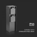 V-TAC nerūsējošā tērauda sadalītājs, IP44, 2x16A, melns